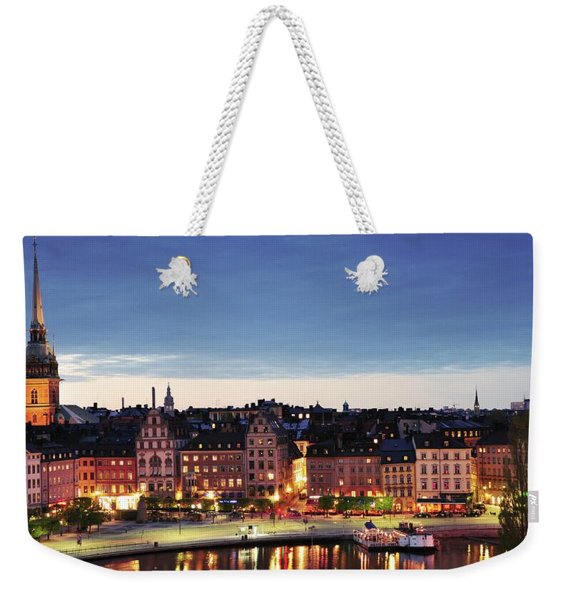 Stockholm Weekender Tote Bag featuring the photograph Stockholm by night by Nick Barkworth