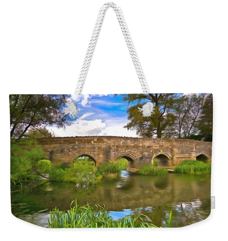 Stone Bridge Weekender Tote Bag featuring the photograph Stone Bridge by Scott Carruthers
