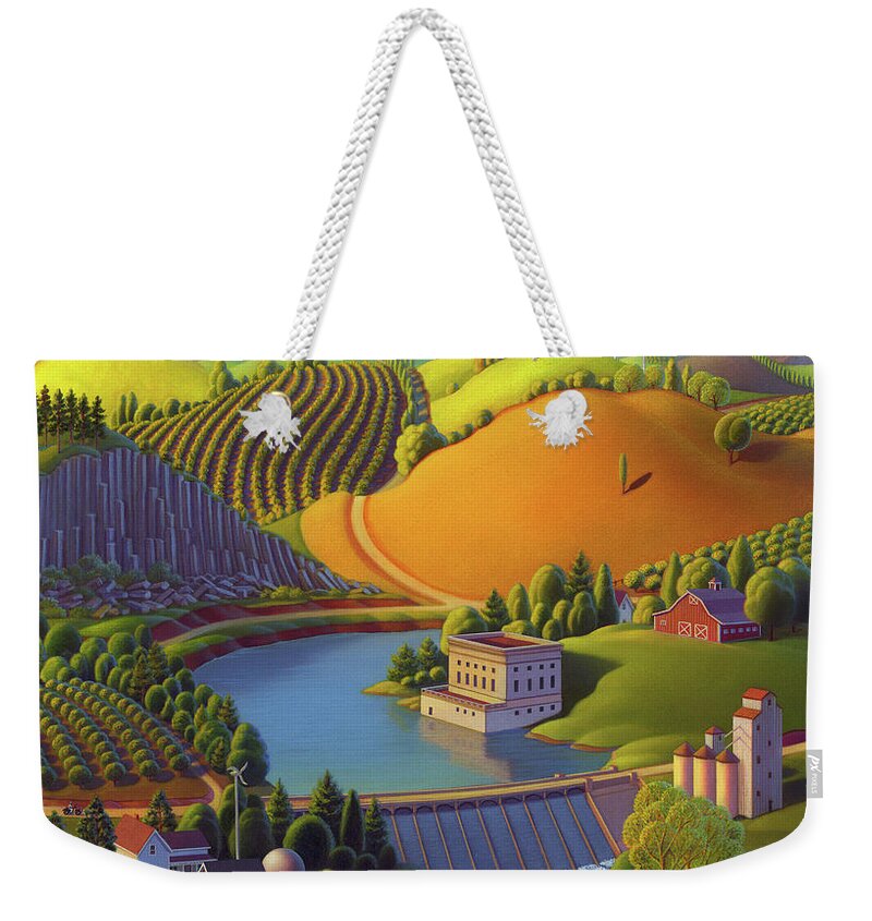  Palouse Valley Weekender Tote Bag featuring the painting Stone City West by Robin Moline