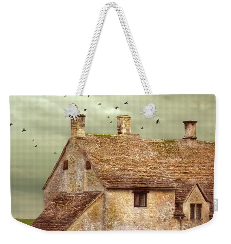Cottage Weekender Tote Bag featuring the photograph Stone Cottage and Stormy Sky by Jill Battaglia