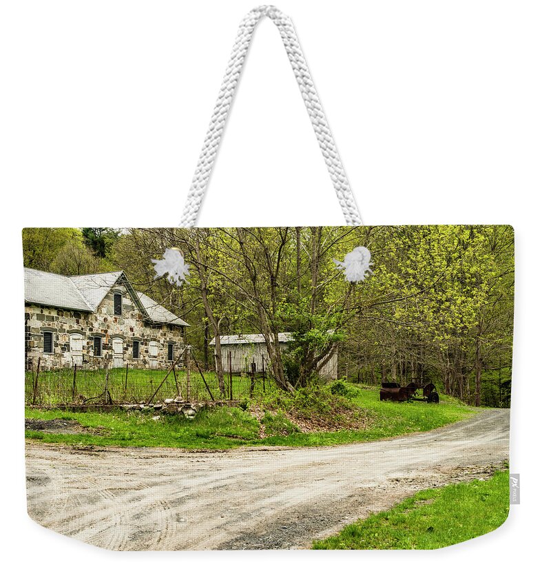 Barn Weekender Tote Bag featuring the photograph Stone Dairy by Pamela Taylor