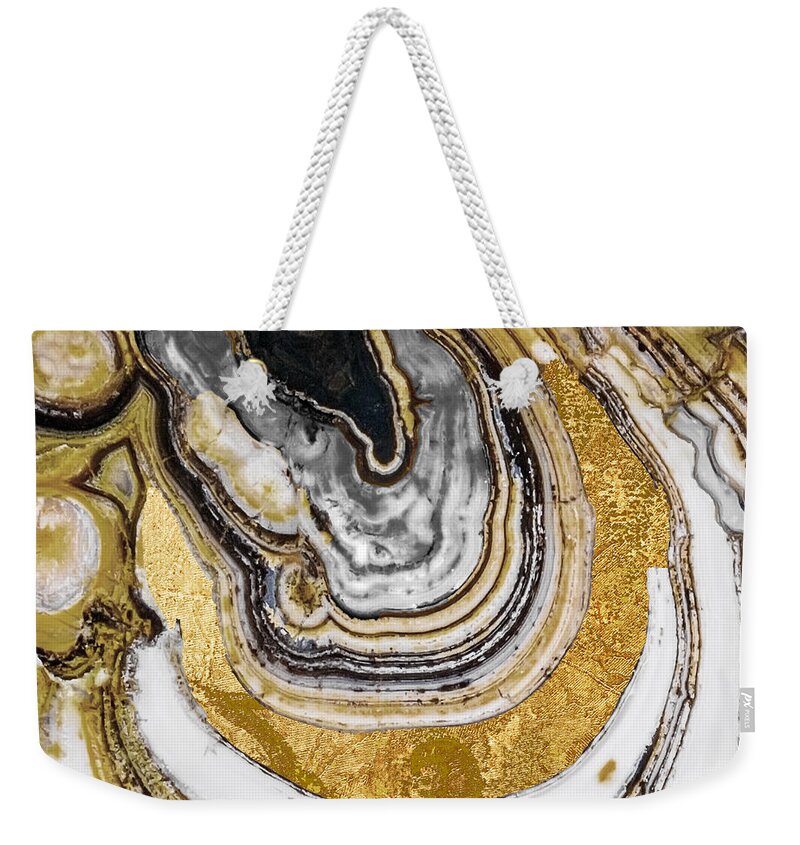 Geode Weekender Tote Bag featuring the painting Stone Prose by Mindy Sommers