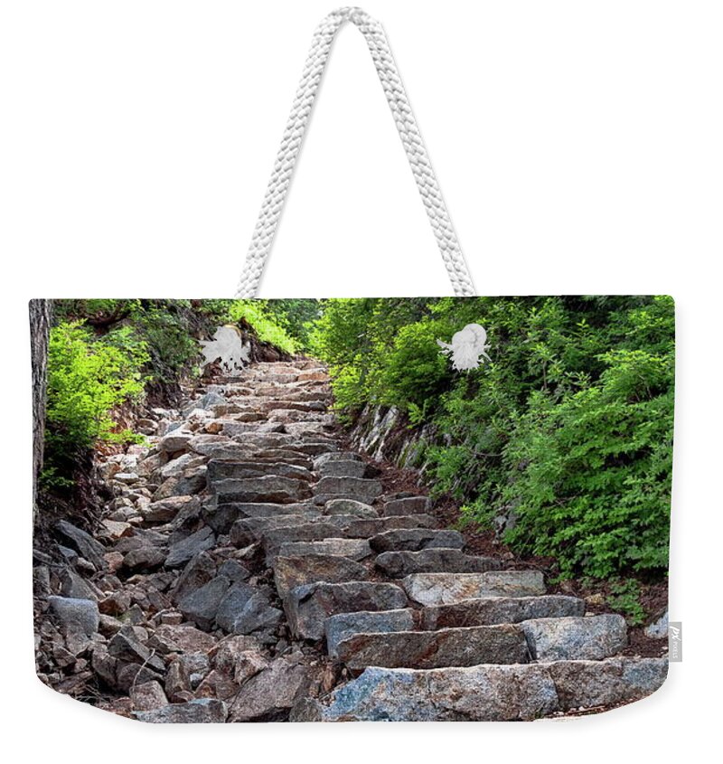 Alex Lyubar Weekender Tote Bag featuring the photograph Stone Steps on the Hiking Trail by Alex Lyubar