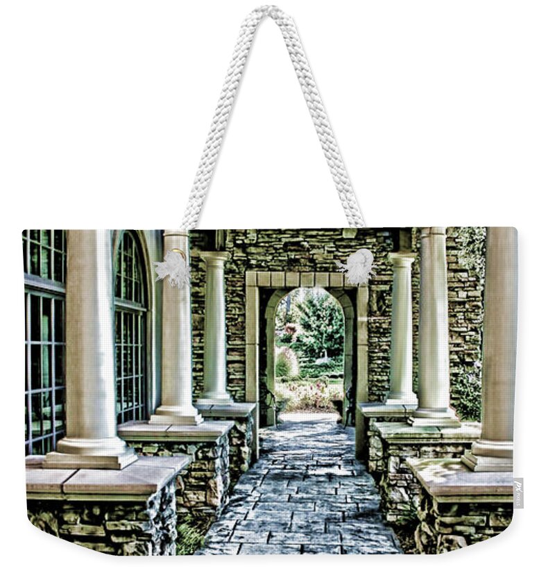 Columns Weekender Tote Bag featuring the photograph Stone Walkway by Cathy Harper