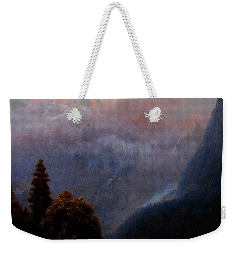Mountain Weekender Tote Bag featuring the painting Storm Among the Alps by Albert Bierstadt