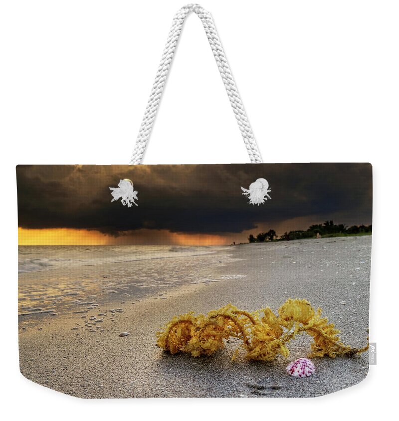Sanibel Island Weekender Tote Bag featuring the photograph Storm And Sea Shell On Sanibel by Greg and Chrystal Mimbs