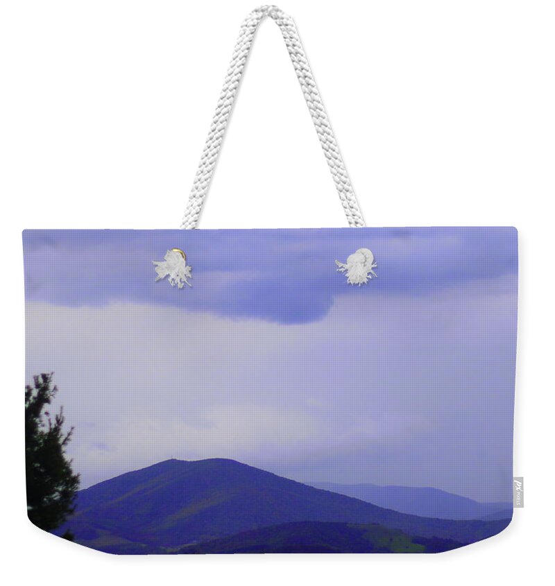 Nature Weekender Tote Bag featuring the photograph Storm at Lewis Fork Overlook 2014a by Cathy Lindsey