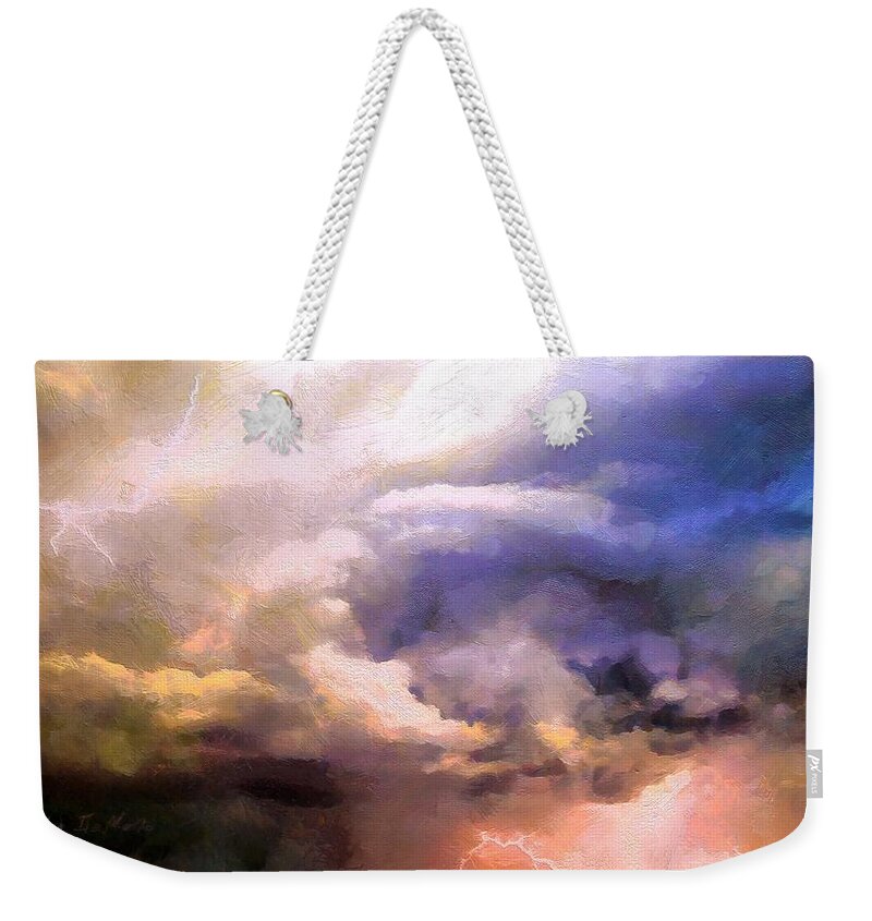 Storm Weekender Tote Bag featuring the painting Storm by Lelia DeMello