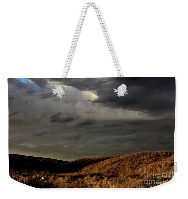  Weekender Tote Bag featuring the photograph Storm Over the Piedmont by Kathy Russell