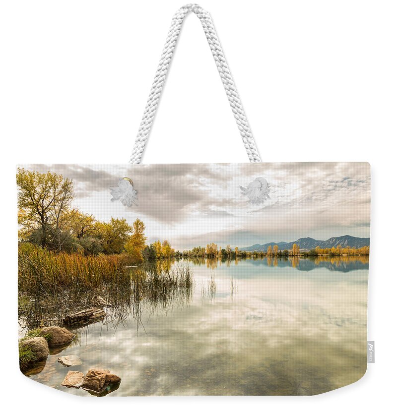 Flatirons Weekender Tote Bag featuring the photograph Stormy Autumn Afternoon by James BO Insogna
