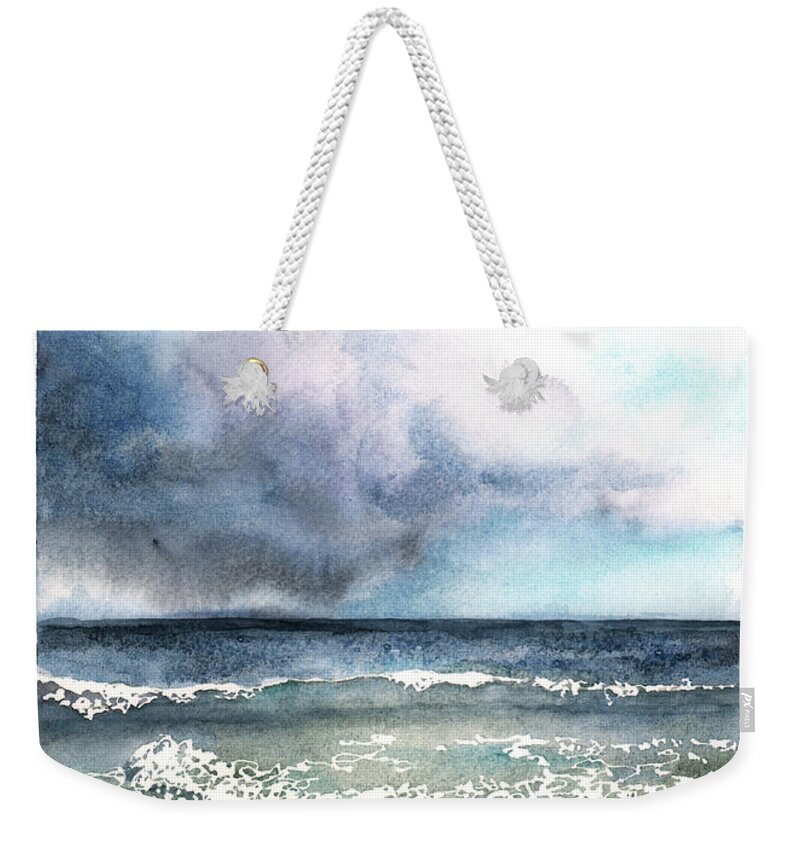 Storm Weekender Tote Bag featuring the painting Stormy Day by Hilda Wagner