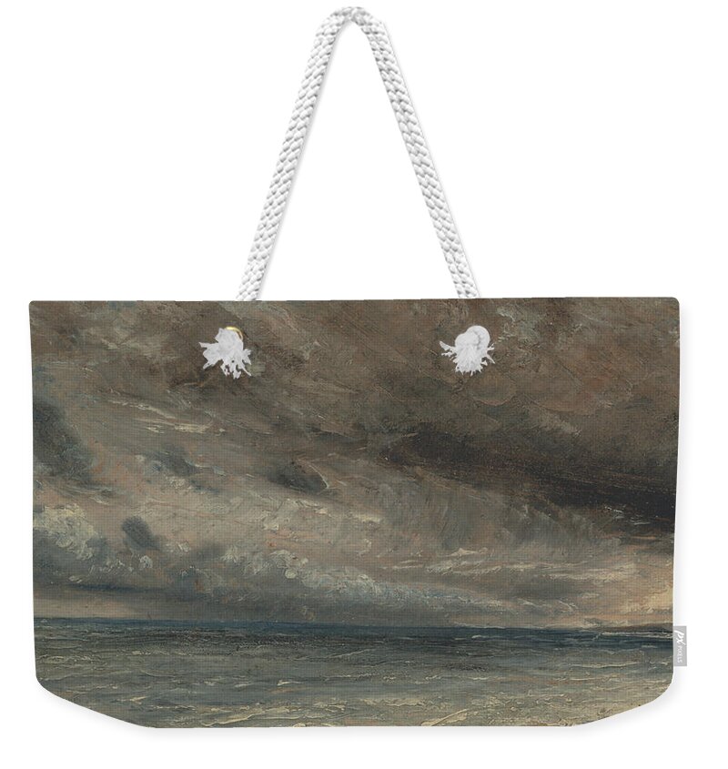 English Romantic Painters Weekender Tote Bag featuring the painting Stormy Sea Brighton by John Constable