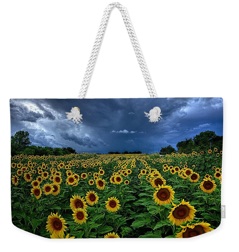 Storm Clouds Coming Weekender Tote Bag featuring the photograph Stormy Skies Coming by Karen McKenzie McAdoo