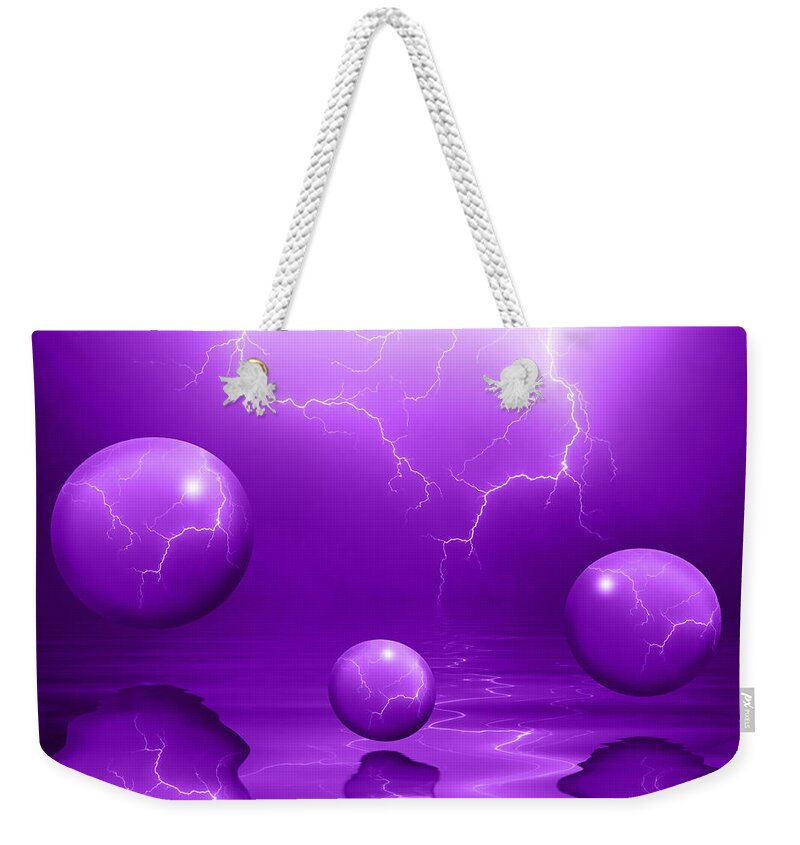 Bubbles Weekender Tote Bag featuring the photograph Stormy Skies - Purple by Shane Bechler
