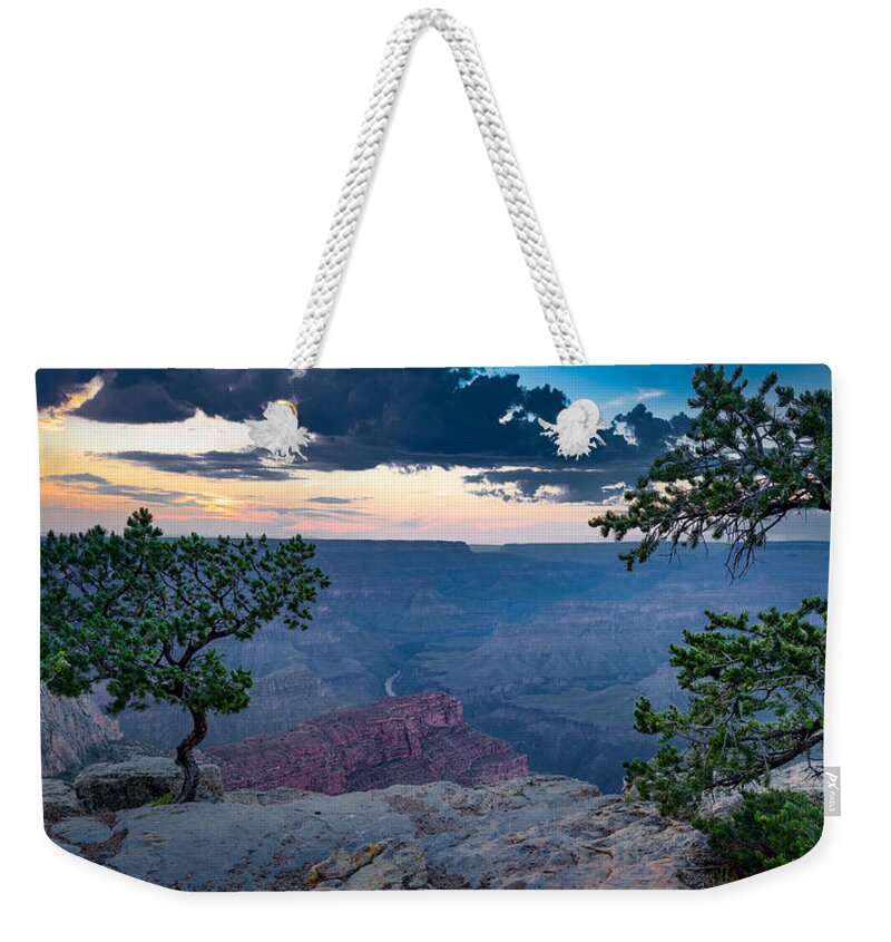 Arizona Weekender Tote Bag featuring the photograph Stormy Sunset at Hopi Point by Mark Rogers