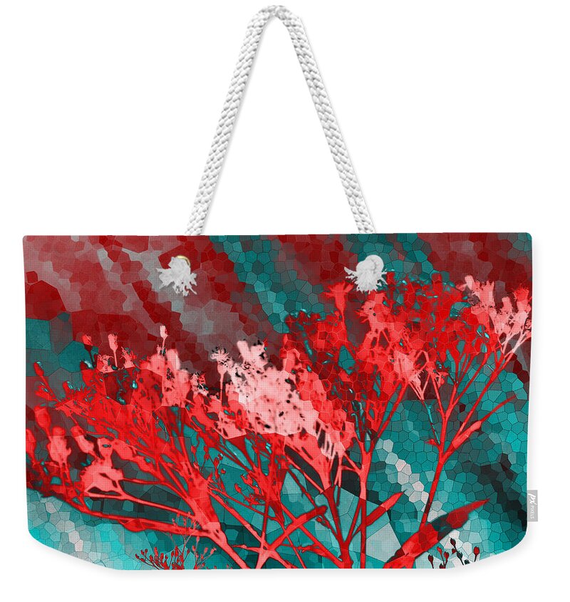 Vernonia Weekender Tote Bag featuring the digital art Stormy Weather by Shawna Rowe