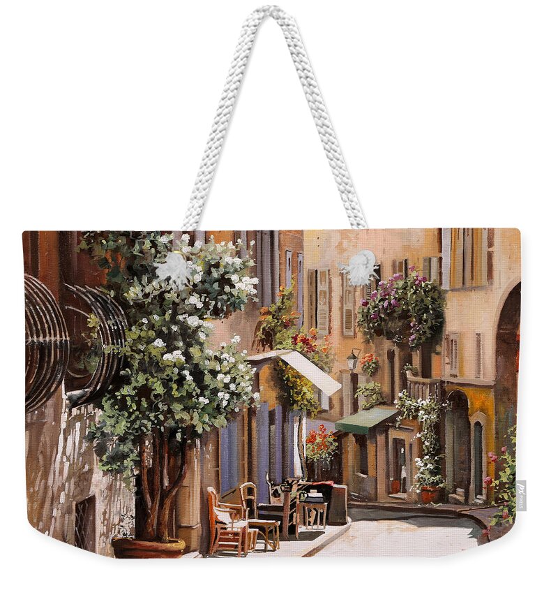 Grasse Weekender Tote Bag featuring the painting stradina di Grasse by Guido Borelli