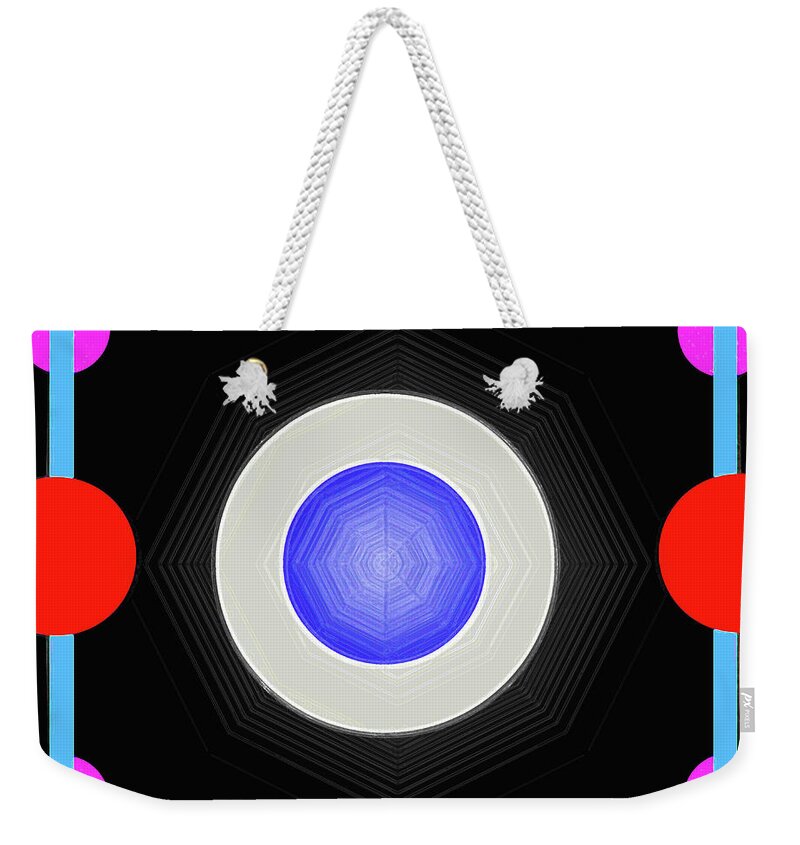 Red Dots Weekender Tote Bag featuring the painting Strange dots by Robert Margetts