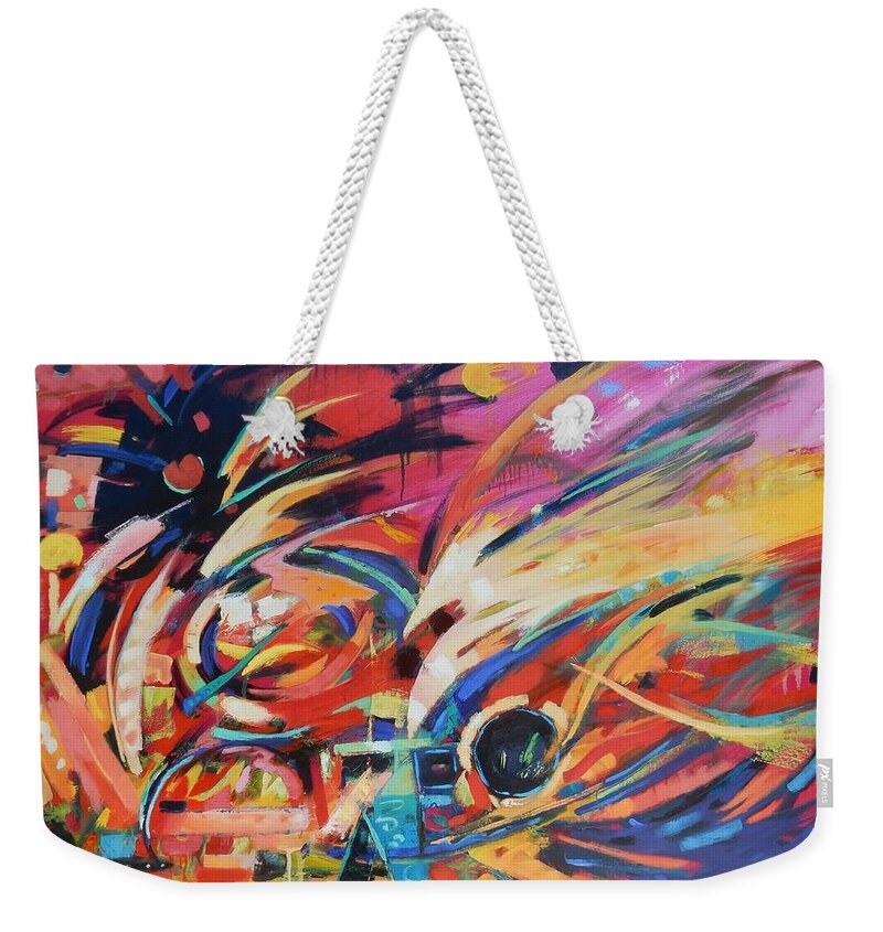 Abstract Weekender Tote Bag featuring the painting Stravinsky by Gary Coleman