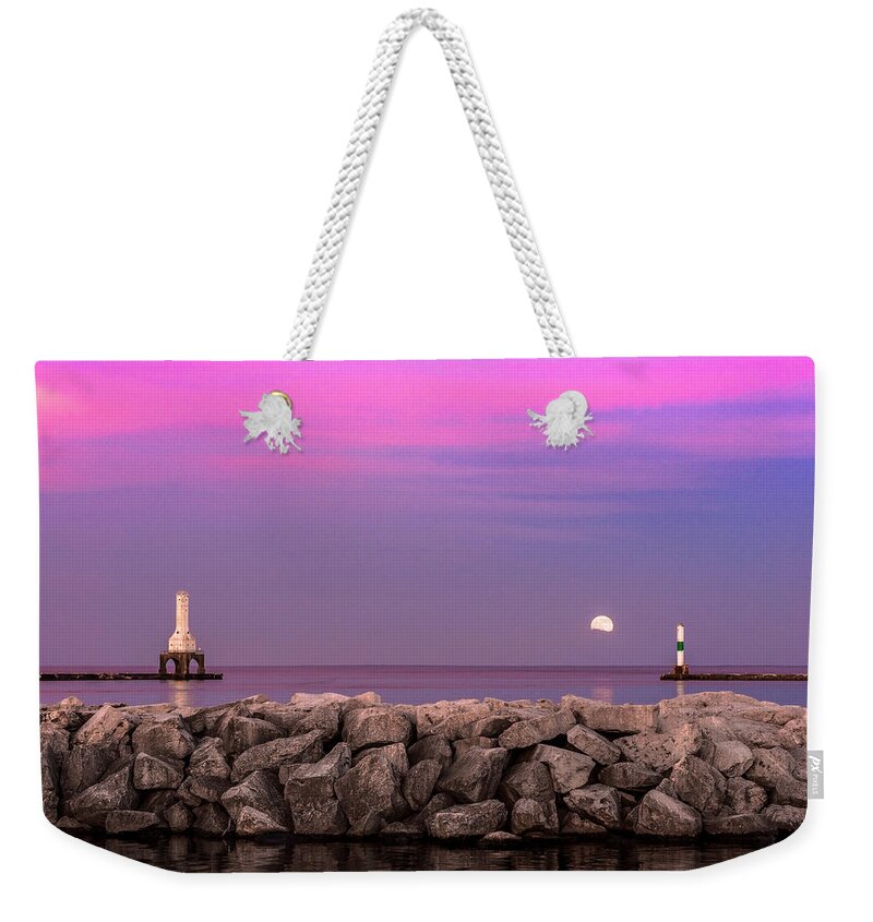 Moon Weekender Tote Bag featuring the photograph Strawberry Moon by James Meyer