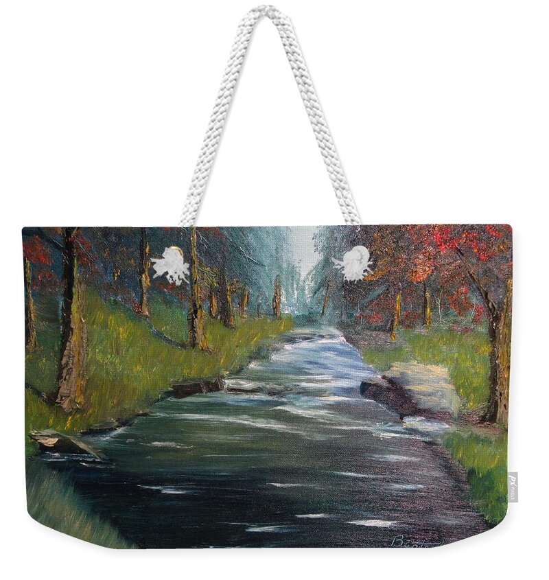Stream Weekender Tote Bag featuring the painting Stream 1 by David Bartsch