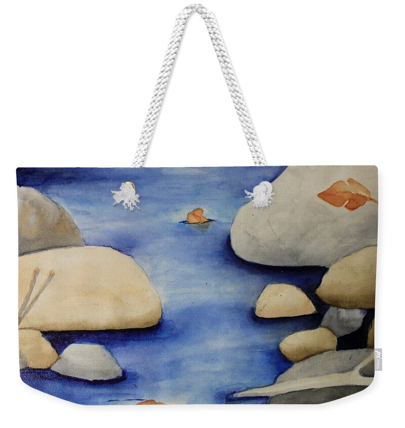 Water Weekender Tote Bag featuring the painting Stream by April Burton