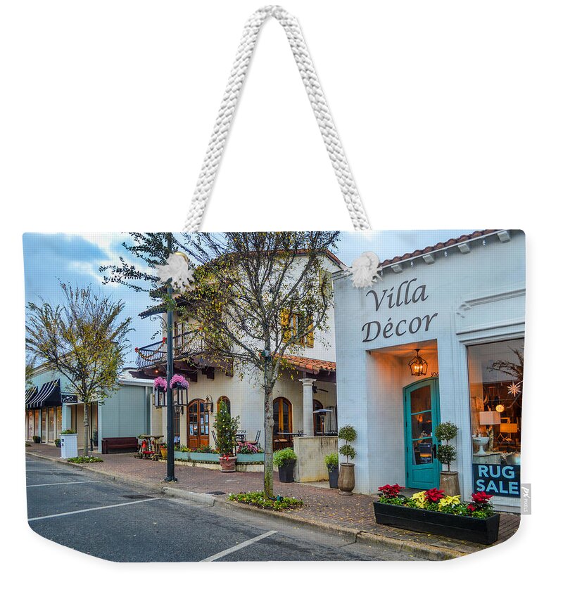 Fairhope Weekender Tote Bag featuring the photograph Street at Villa Decor in Fairhope by Michael Thomas