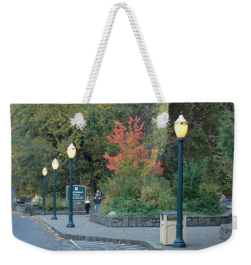 Lights Weekender Tote Bag featuring the photograph Street Lights in Autumn by Lori Seaman