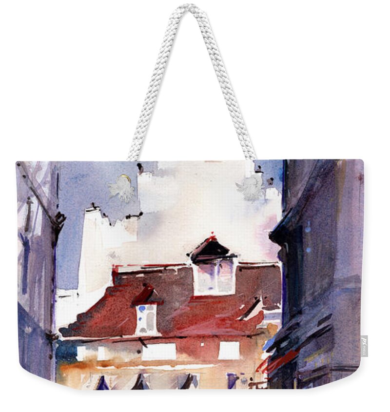 European Streets Weekender Tote Bag featuring the painting Parisian Stroll by P Anthony Visco