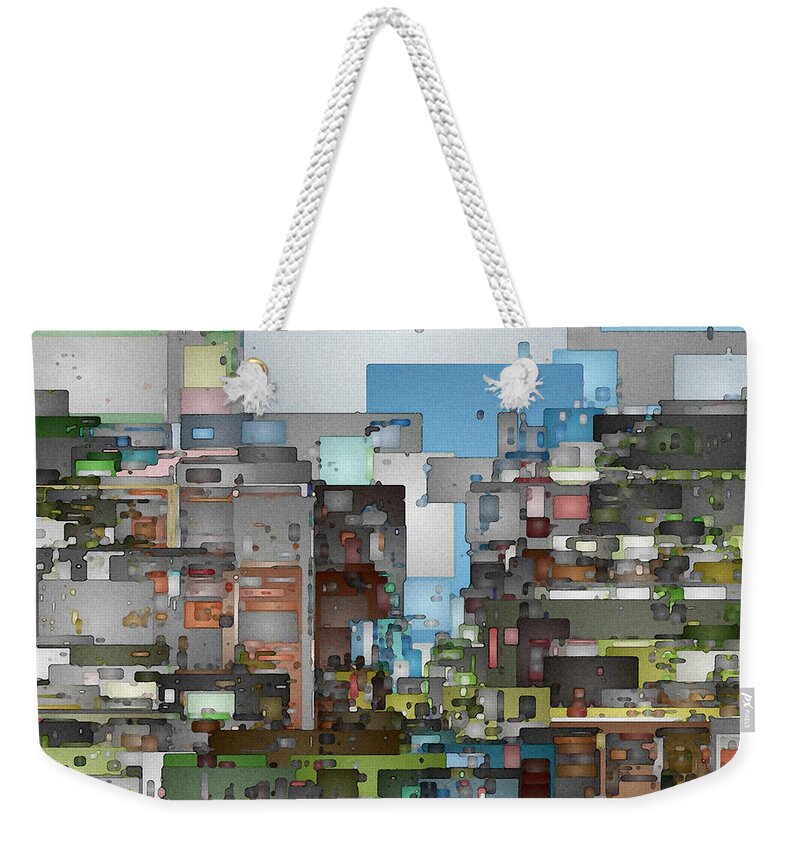 Abstract Weekender Tote Bag featuring the digital art Streetscape 3 by David Hansen