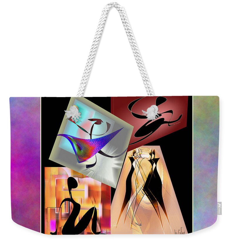 Collage Weekender Tote Bag featuring the digital art Stretch by Iris Gelbart