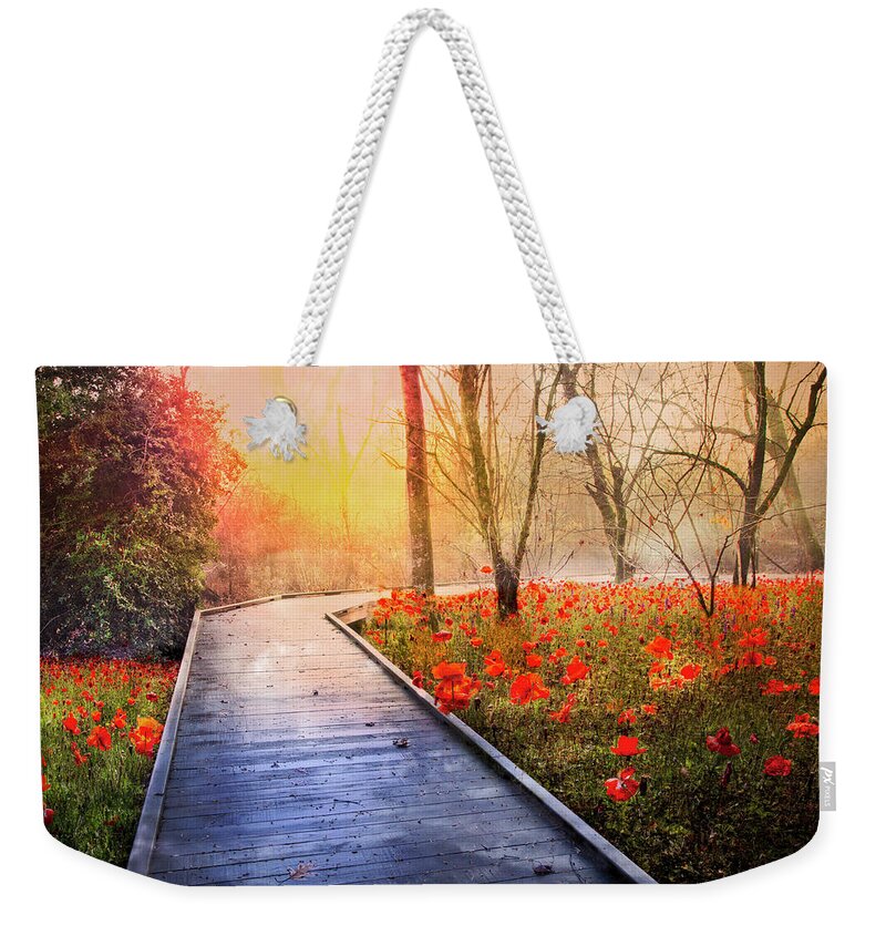 Appalachia Weekender Tote Bag featuring the photograph Stroll into the Garden by Debra and Dave Vanderlaan