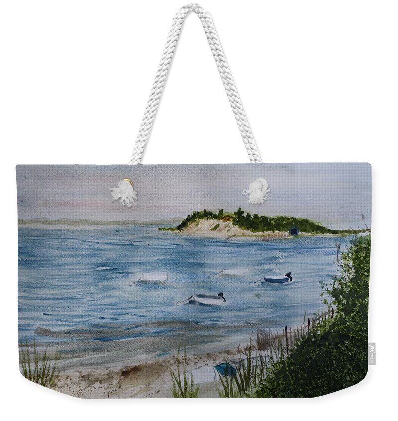 Strong Island Weekender Tote Bag featuring the painting Strong Island by Donna Walsh