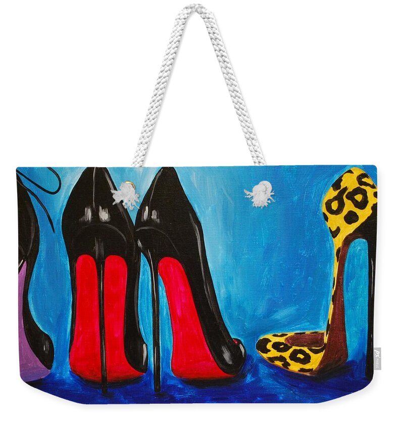Shoes Weekender Tote Bag featuring the painting Strut Your Stuff by Emily Page