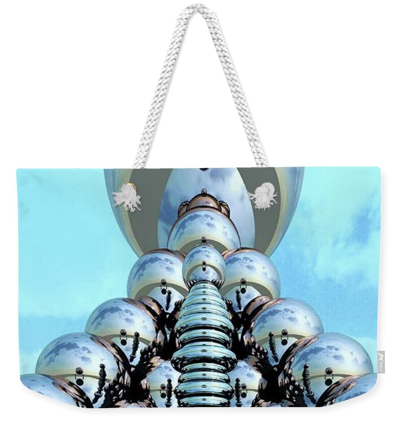Chrome Weekender Tote Bag featuring the digital art Study in Chrome 3 by Ronald Bissett