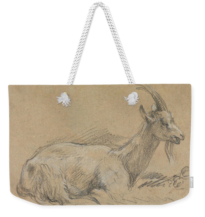 18th Century Art Weekender Tote Bag featuring the drawing Study of a Goat by Thomas Gainsborough