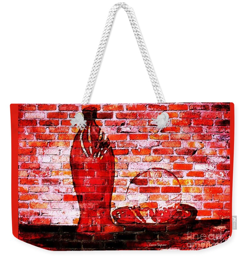 Wall Weekender Tote Bag featuring the mixed media Such Is Life On The Wall by Leanne Seymour