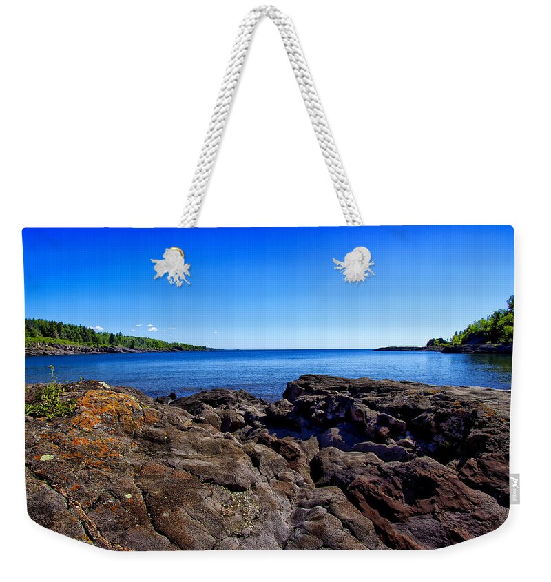 Sugarloaf Cove Minnesota Weekender Tote Bag featuring the photograph Sugarloaf Cove From Rock Level by Bill and Linda Tiepelman