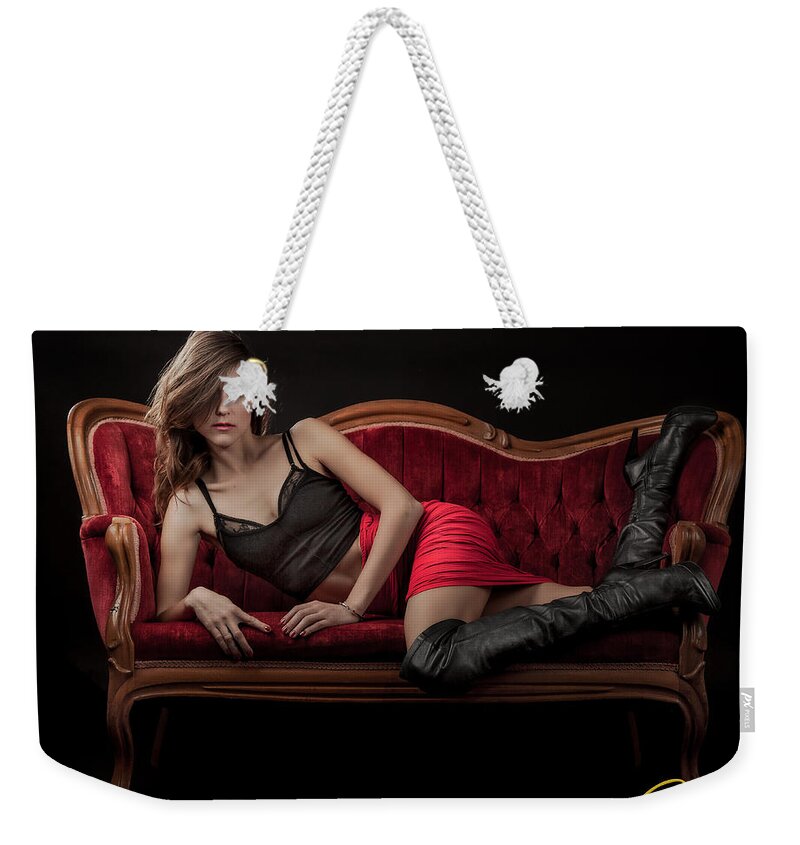Hannahmaemuse Weekender Tote Bag featuring the photograph Sultry Hannah by Rikk Flohr