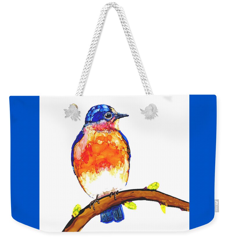 Bluebird Weekender Tote Bag featuring the painting Summer Blue by Jan Killian