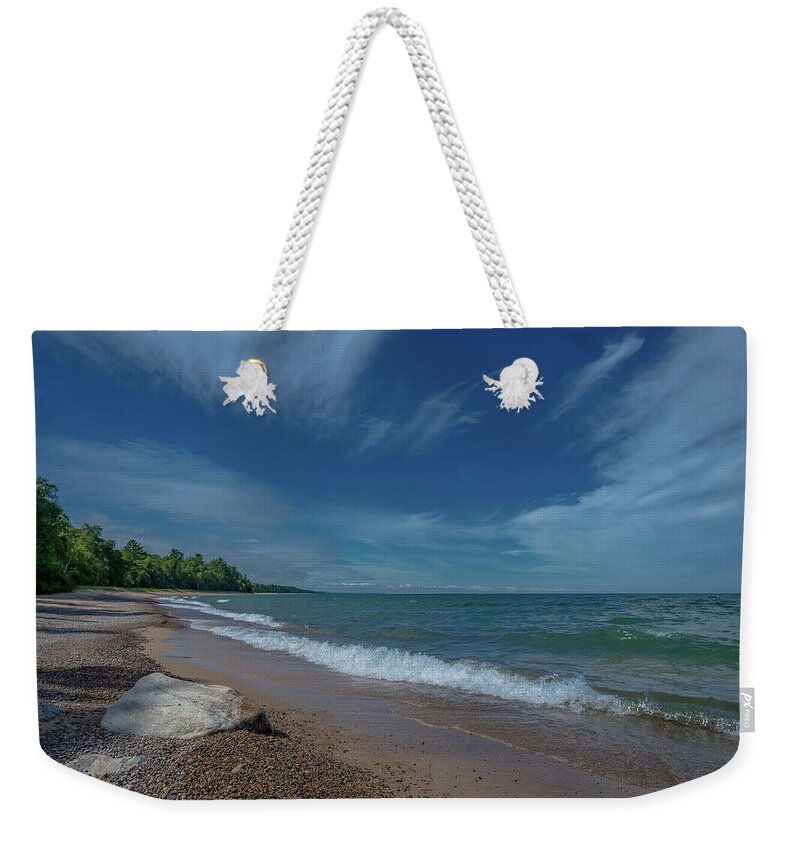 Lake Superior Weekender Tote Bag featuring the photograph Summer Breeze by Gary McCormick