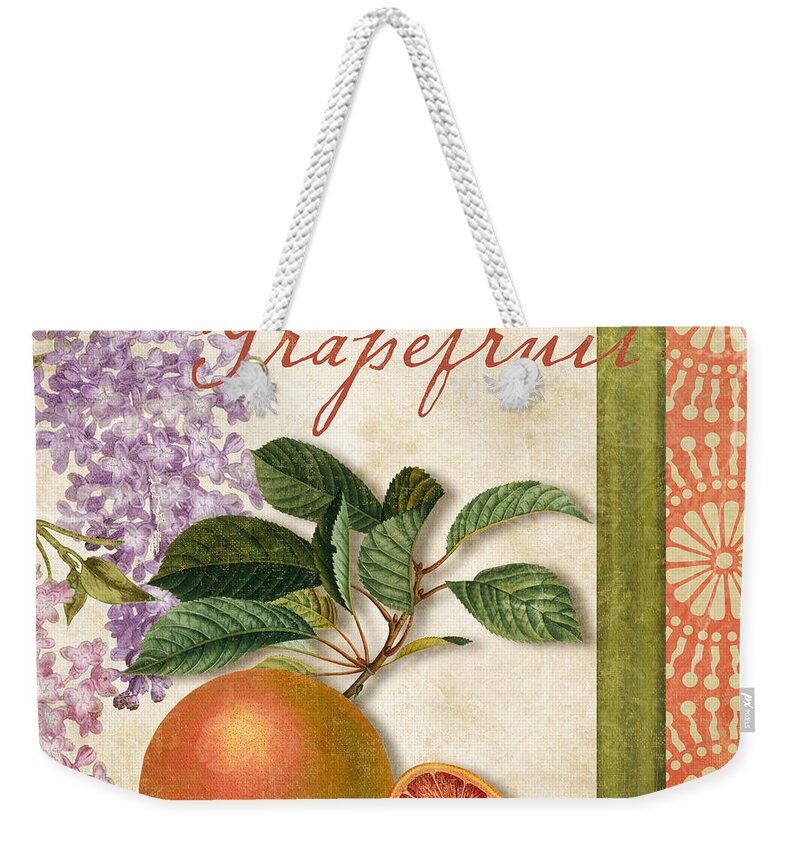 Citrus Weekender Tote Bag featuring the painting Summer Citrus Grapefruit by Mindy Sommers