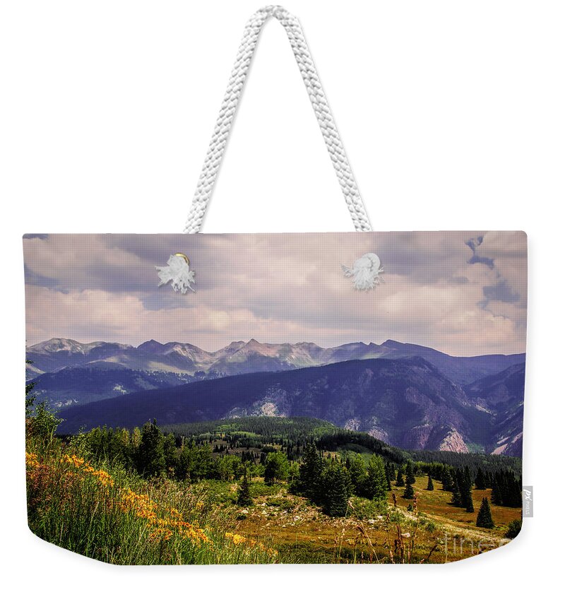 Janice Rae Pariza Weekender Tote Bag featuring the photograph Summer in Colorado Weminuche Wilderness by Janice Pariza