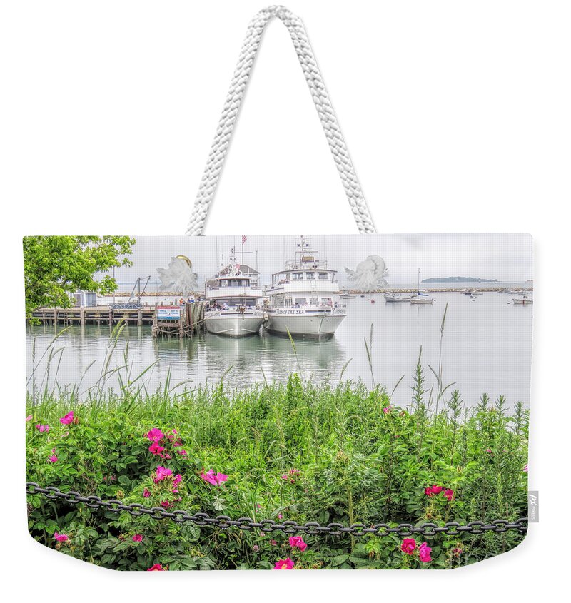 Janice Drew Weekender Tote Bag featuring the photograph Summer on Plymouth Harbor by Janice Drew