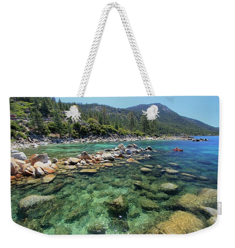 Lake Tahoe Weekender Tote Bag featuring the photograph Summer Paddle by Sean Sarsfield