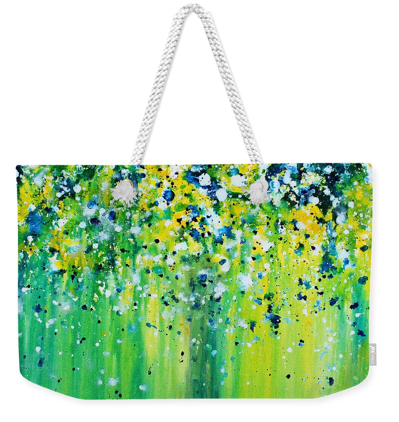 Summer Rain Weekender Tote Bag featuring the painting Summer Rain by Kume Bryant