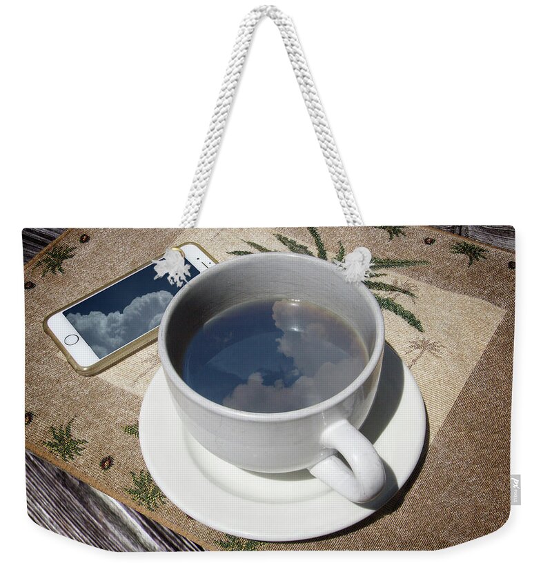 Coffee Cup Print Weekender Tote Bag featuring the photograph Summer Reflections by Phil Mancuso
