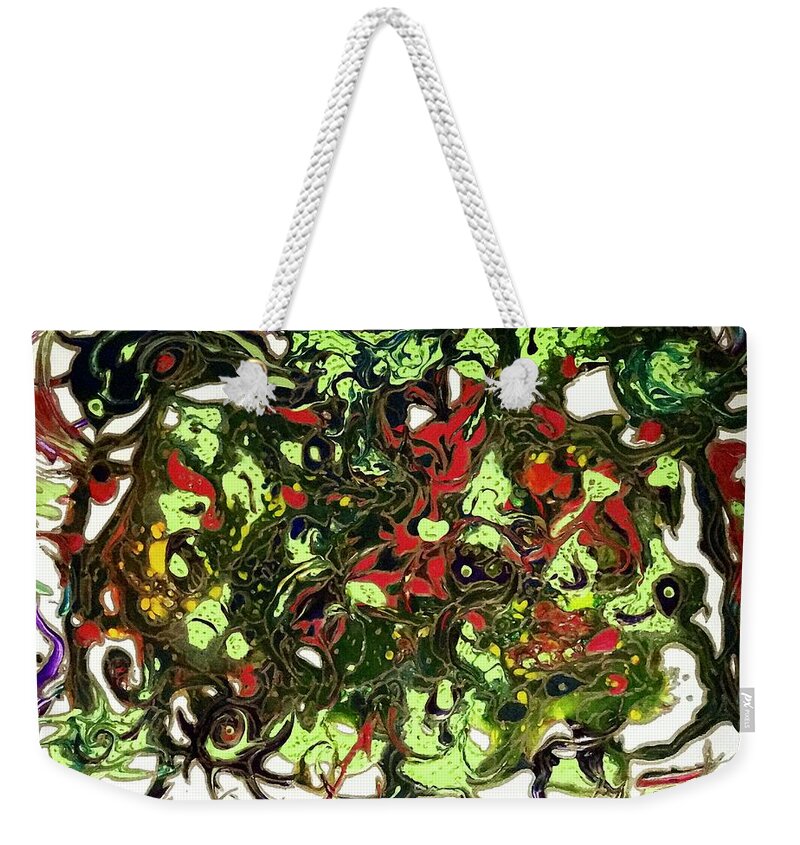 Abstract Painting Weekender Tote Bag featuring the mixed media Summer Splash by Rae Chichilnitsky