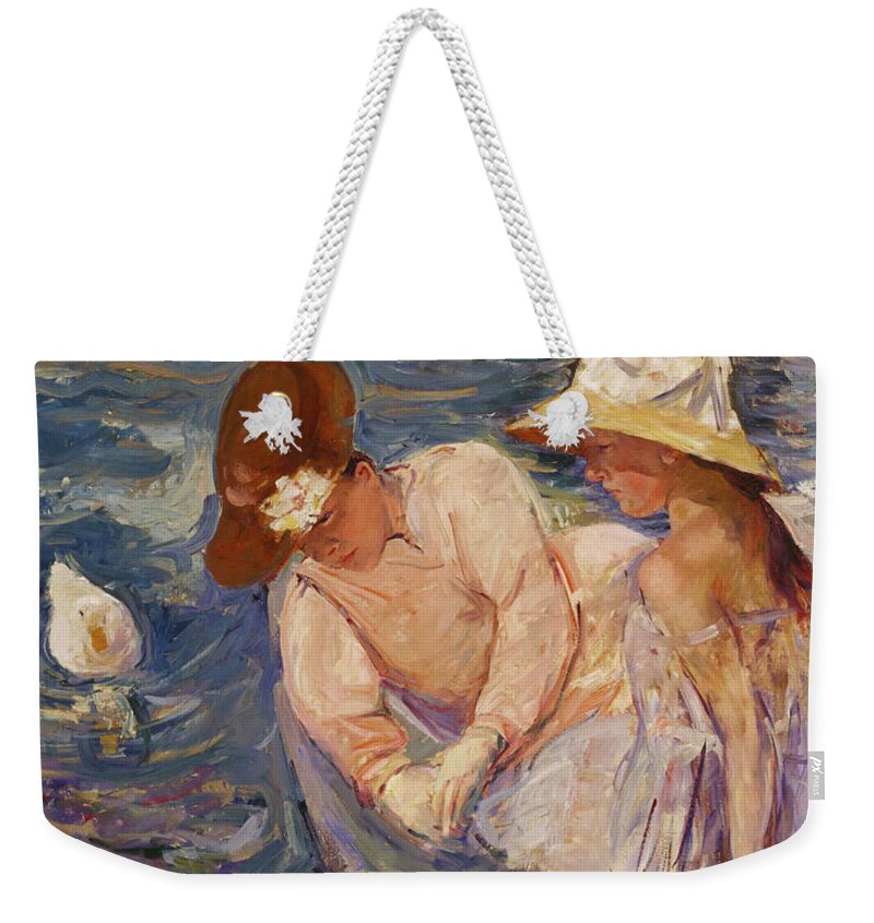 Summertime Weekender Tote Bag featuring the painting Summertime by Mary Cassatt 1894 by Movie Poster Prints