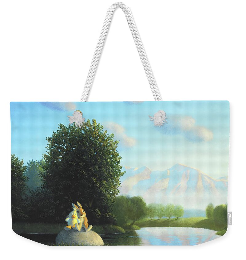 Rabbit Weekender Tote Bag featuring the painting Summertime by Chris Miles